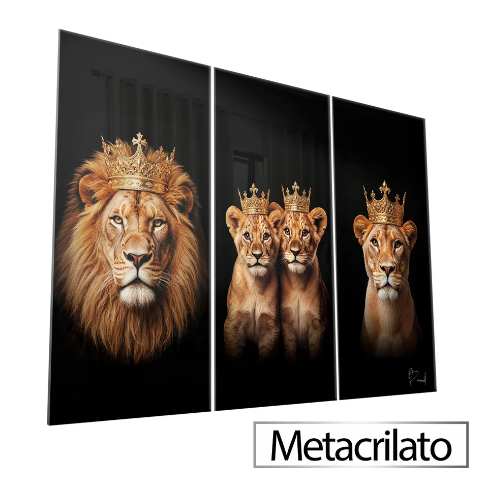 Quadro Familia Real de Leões com acabamento em metacrilato