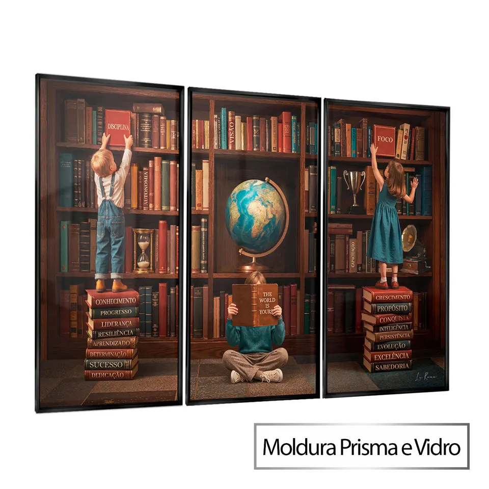 Quadro Fonte do Conhecimento - 3 Peças