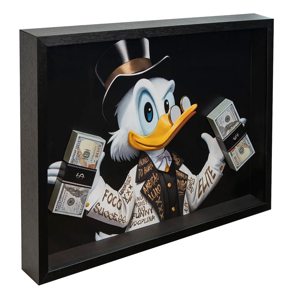 The Duck's Money Médio - 3D Masterpiece | QuadrosDecorativos.com