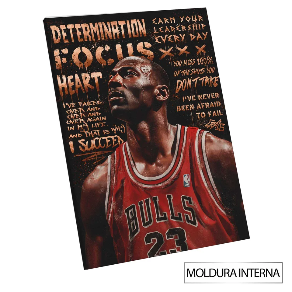 Quadro Michael Jordan Grafite CRAIG — Moldura Interna, Médio 64x48