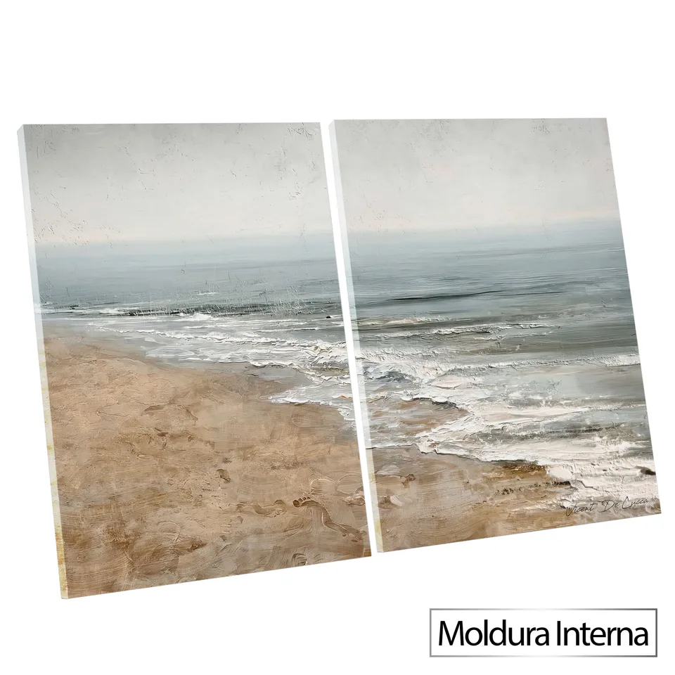 Quadro Recanto Litoral 2 Peças - Coleção Abstrato Natural