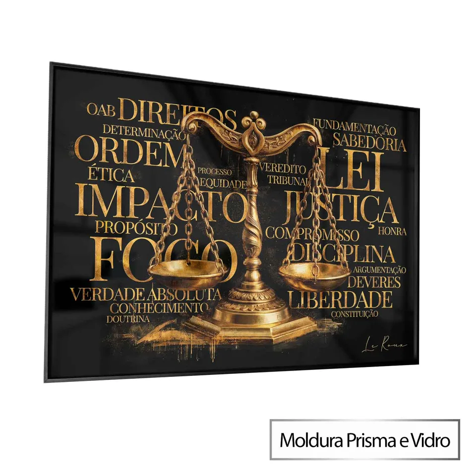 Quadro Balança da Justiça Dourada