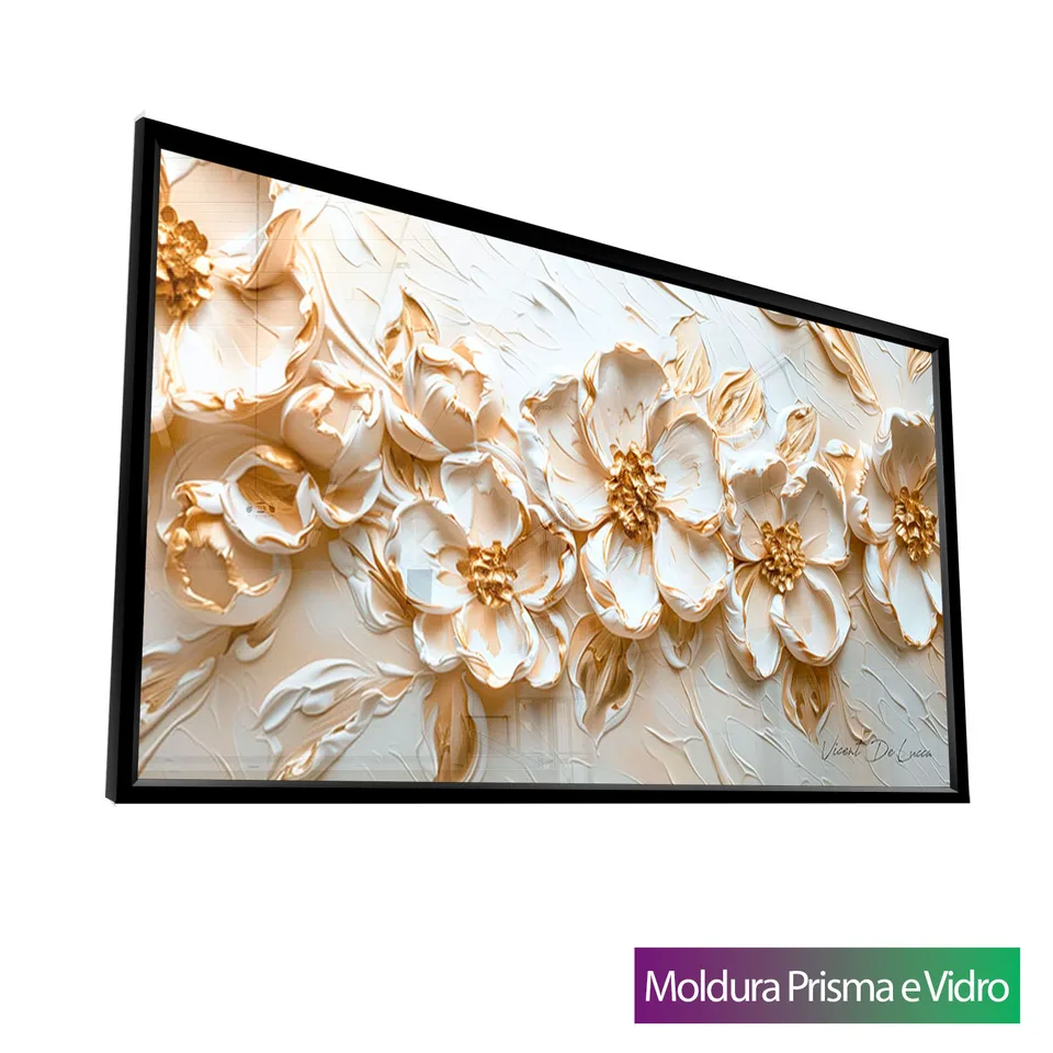 Quadro Flores da Esperança com moldura Prisma e vidro