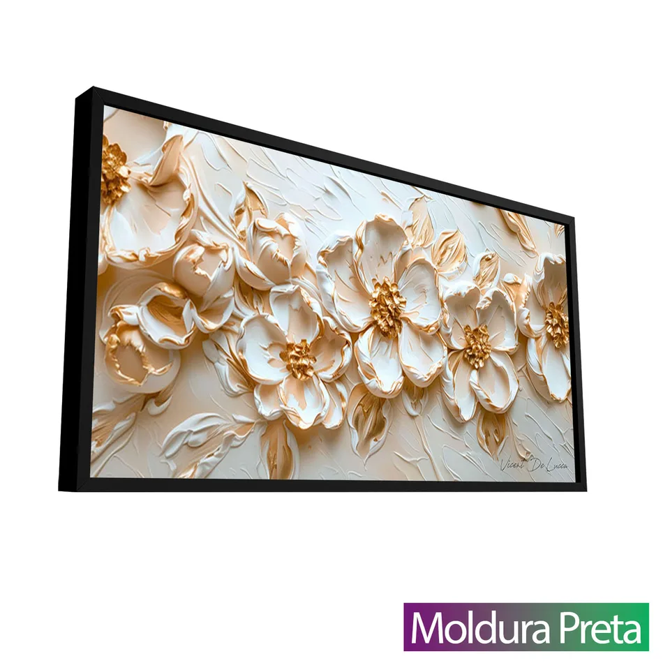 Quadro Flores da Esperança com moldura de filete preta