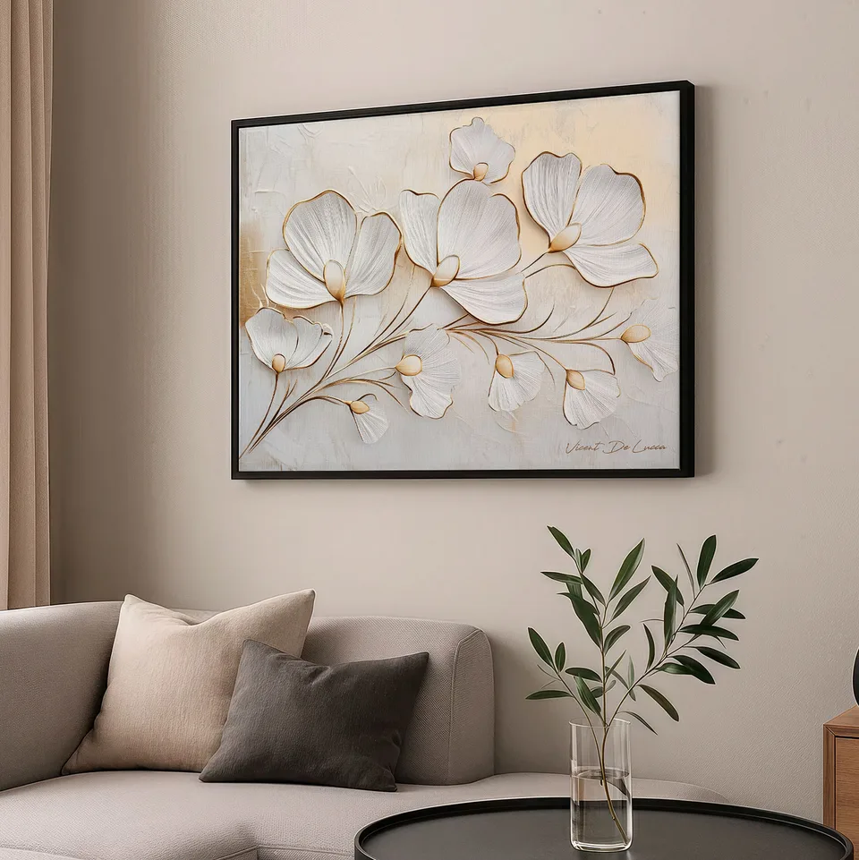 Quadro Flores Serenas para sala, de Vicent de Lucca — foto 3