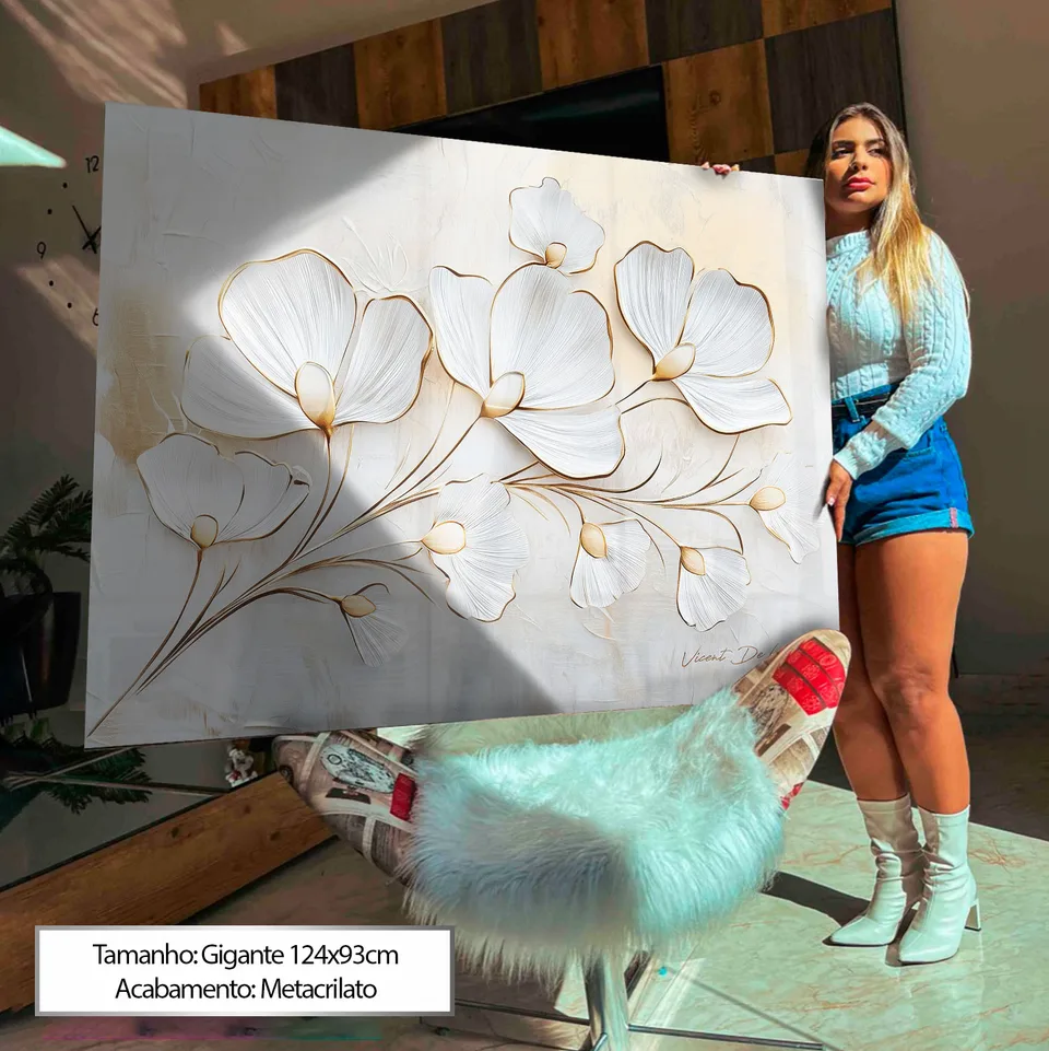 Quadro Flores Serenas para sala, de Vicent de Lucca — foto 5