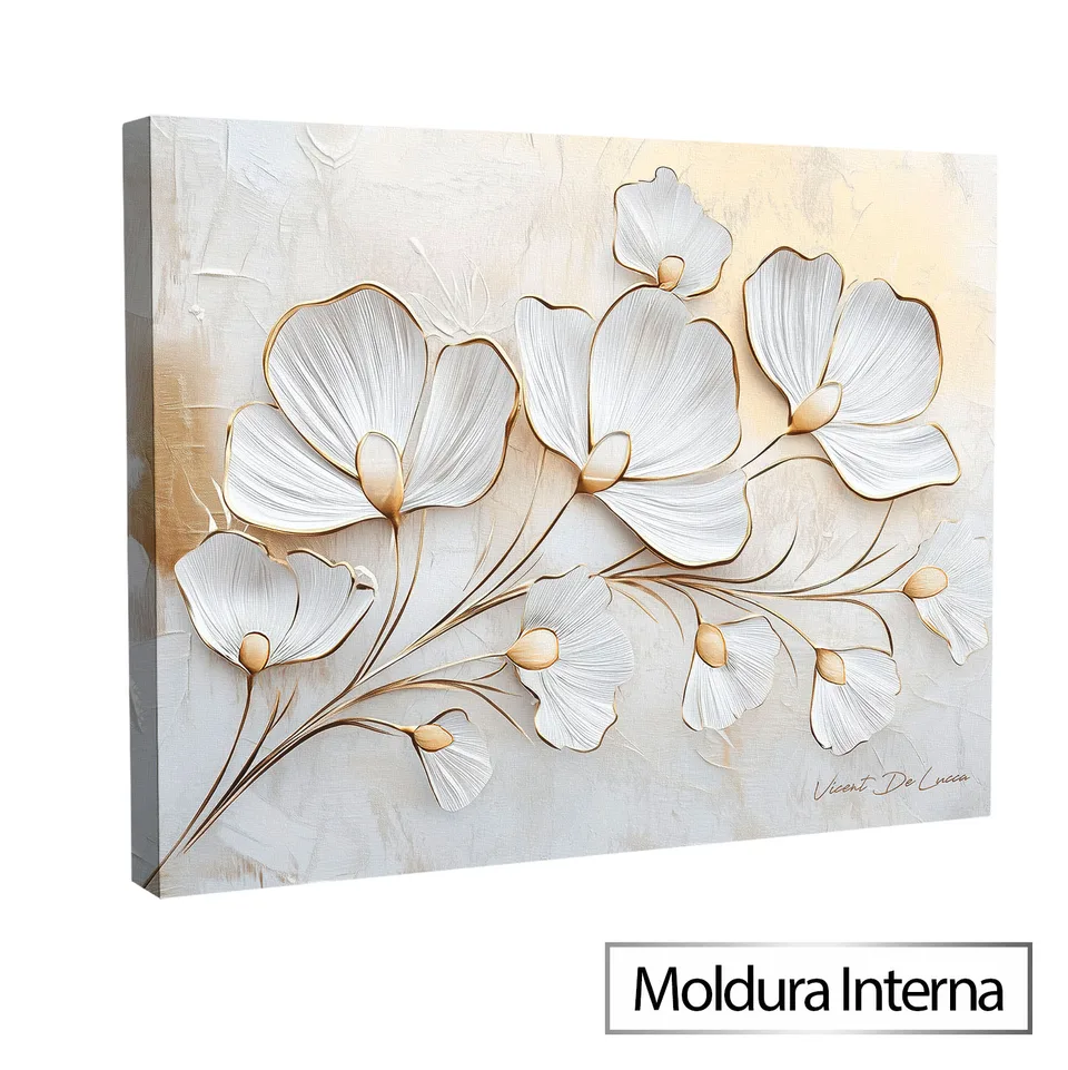 Quadro Flores Serenas com moldura interna