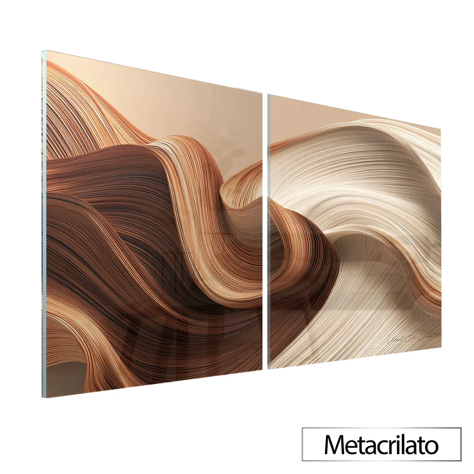 Quadro Fluidez Natural - 2 Peças com acabamento em metacrilato