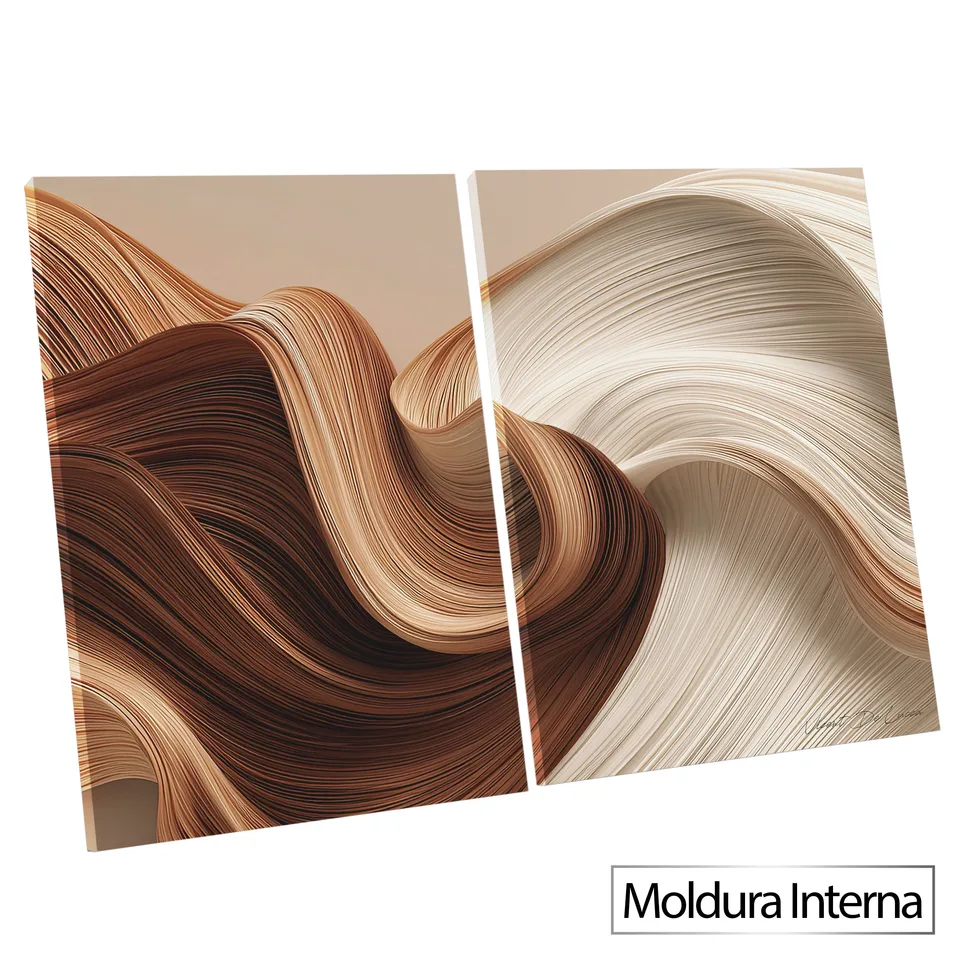 Quadro Fluidez Natural - 2 Peças com moldura interna