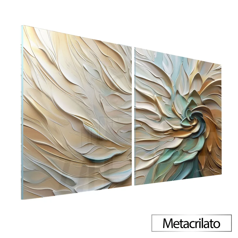 Quadro Fluxo em Flor - 2 Peças com acabamento em metacrilato