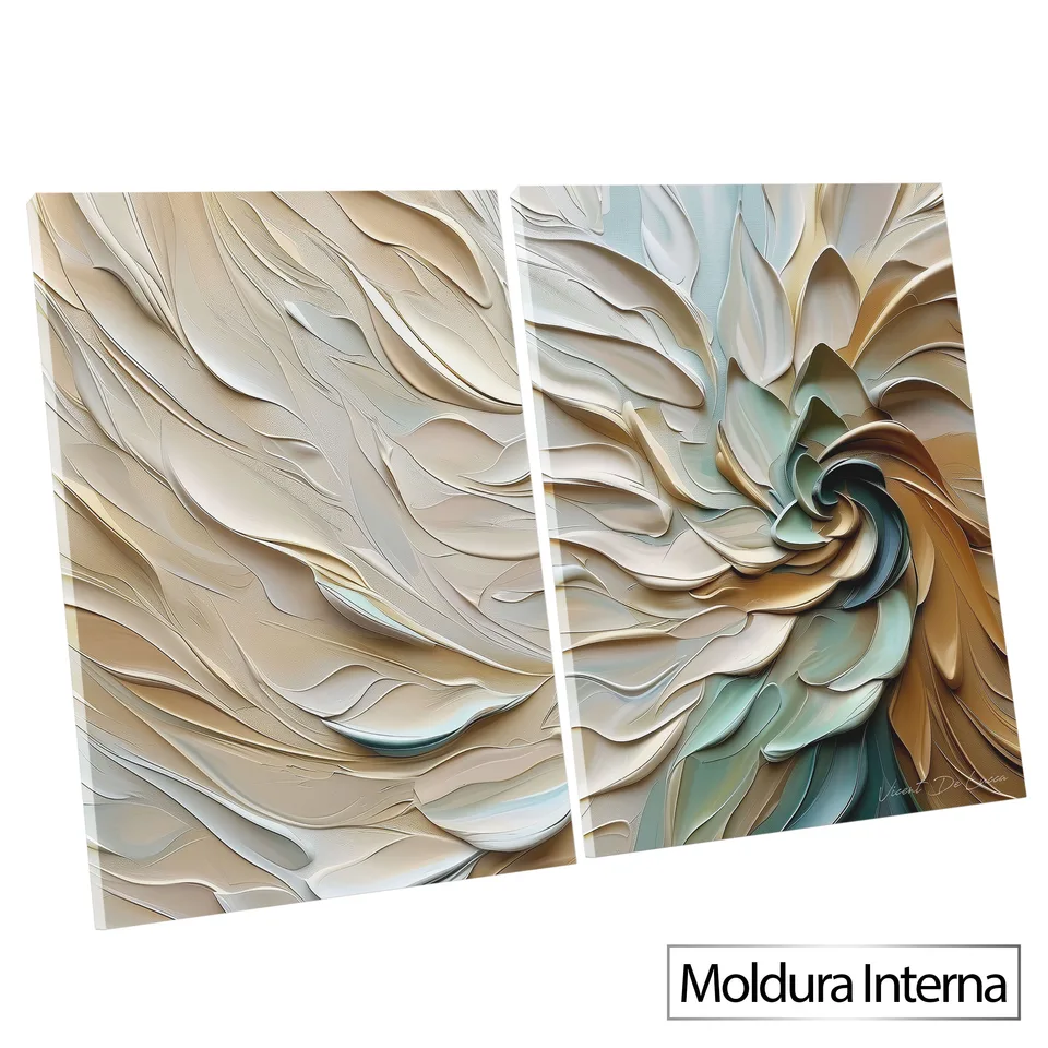 Quadro Fluxo em Flor - 2 Peças com moldura interna