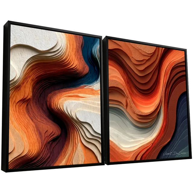 Quadro Fluxo Entre Curvas - 2 Peças