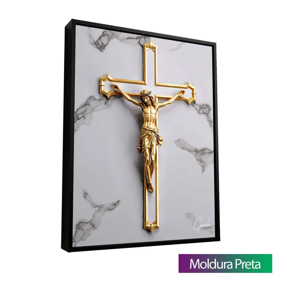 Quadro Foi Por Nós com moldura de filete preta
