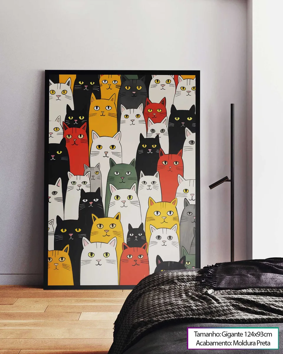 Quadro Gatos Coloridos, de Vicent de Lucca — foto 2