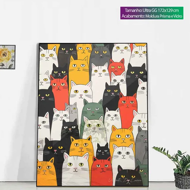 Quadro Gatos Coloridos, de Vicent de Lucca — foto 12