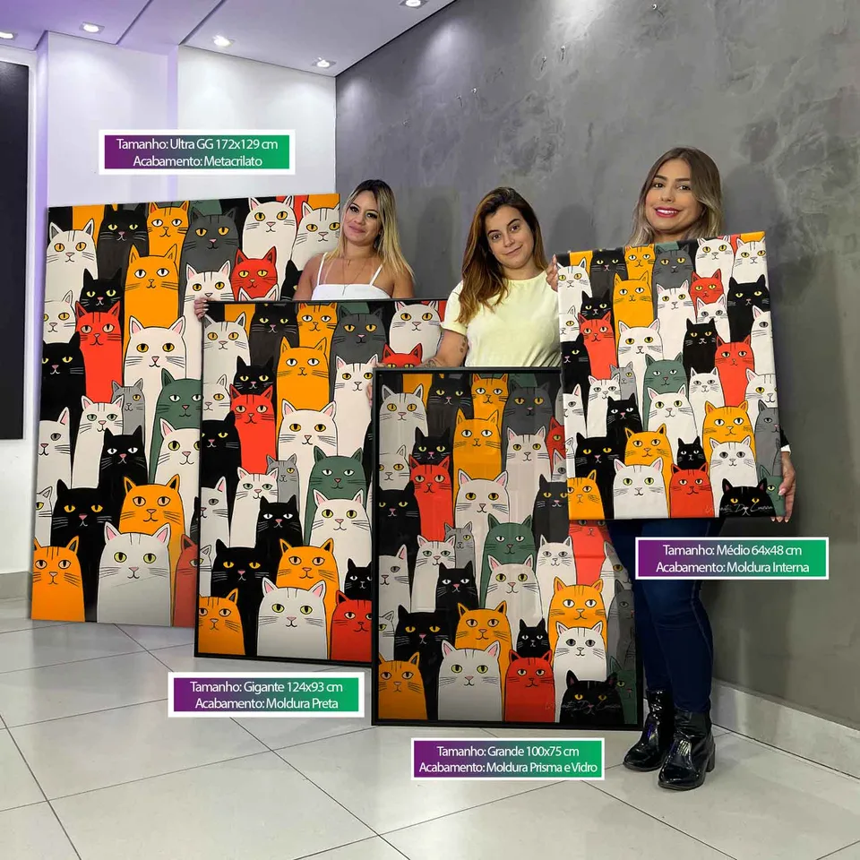 Quadro Gatos Coloridos, de Vicent de Lucca — foto 3