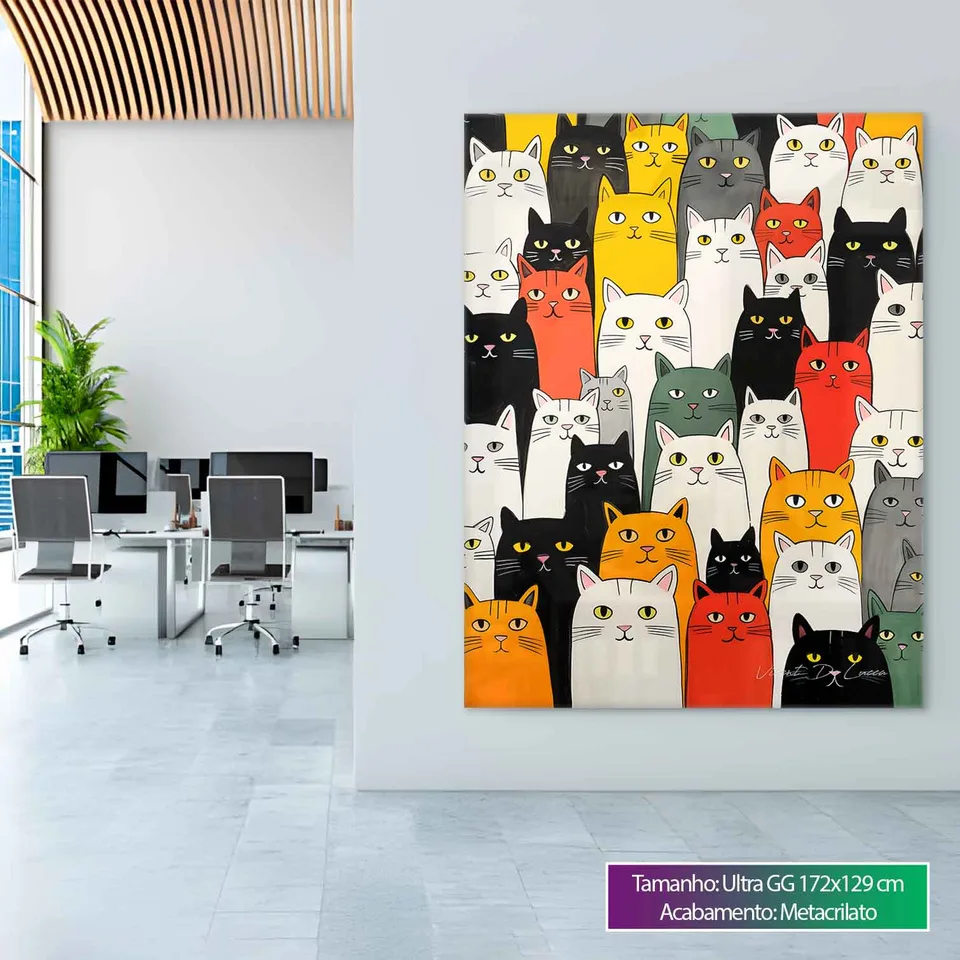 Quadro Gatos Coloridos, de Vicent de Lucca — foto 4