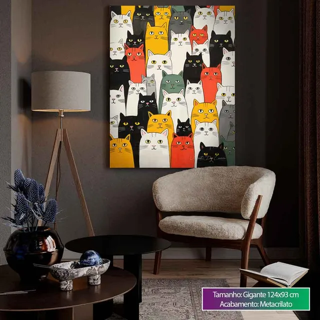 Quadro Gatos Coloridos, de Vicent de Lucca — foto 6