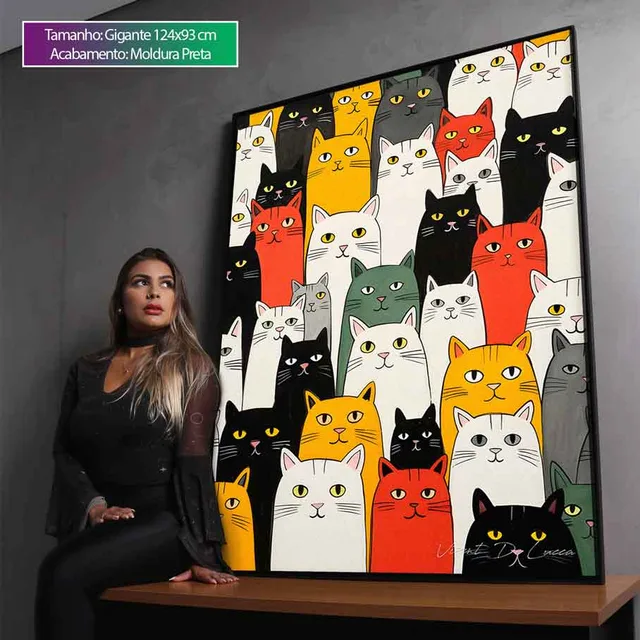 Quadro Gatos Coloridos, de Vicent de Lucca — foto 10