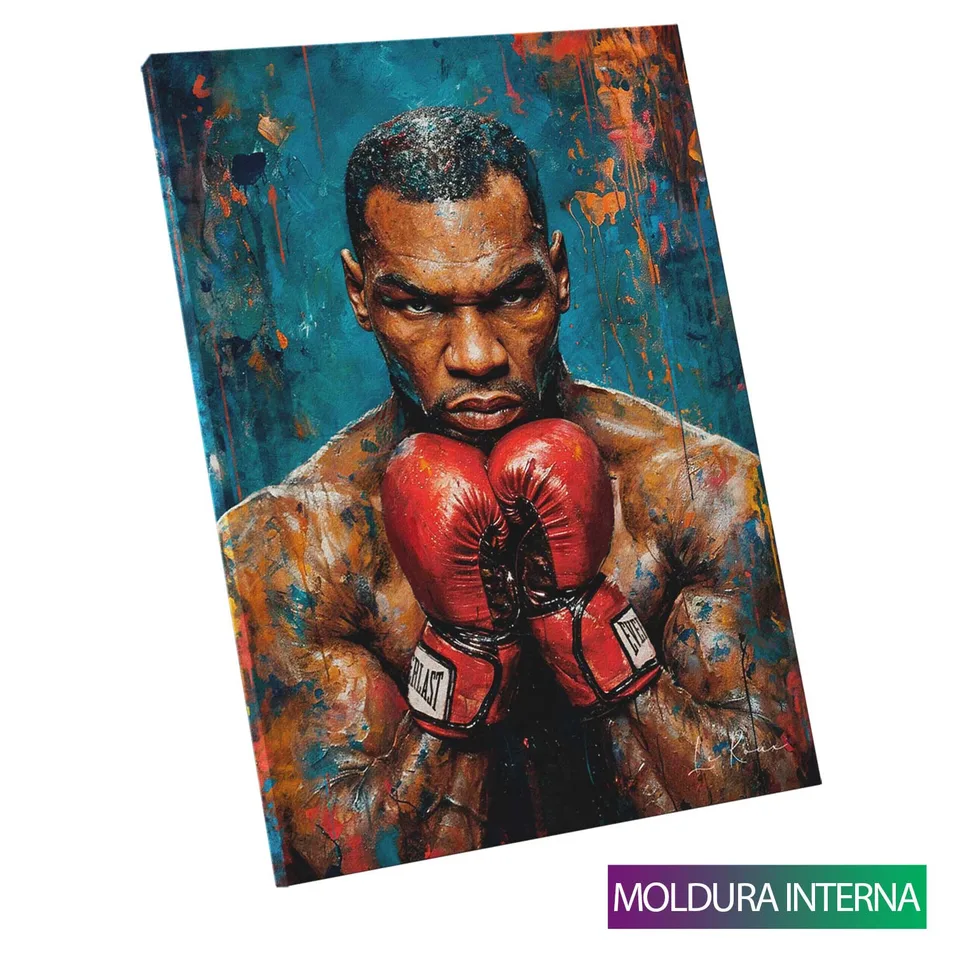 Quadro Glória e Poder Mike Tyson com moldura interna