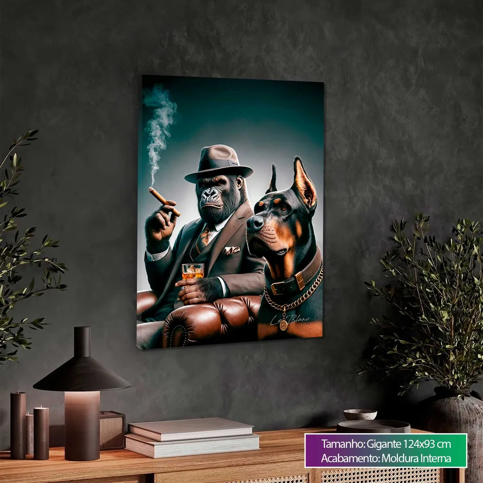 Quadro Gorila Gangster e Seu Cão, de Le Blanc — foto 6