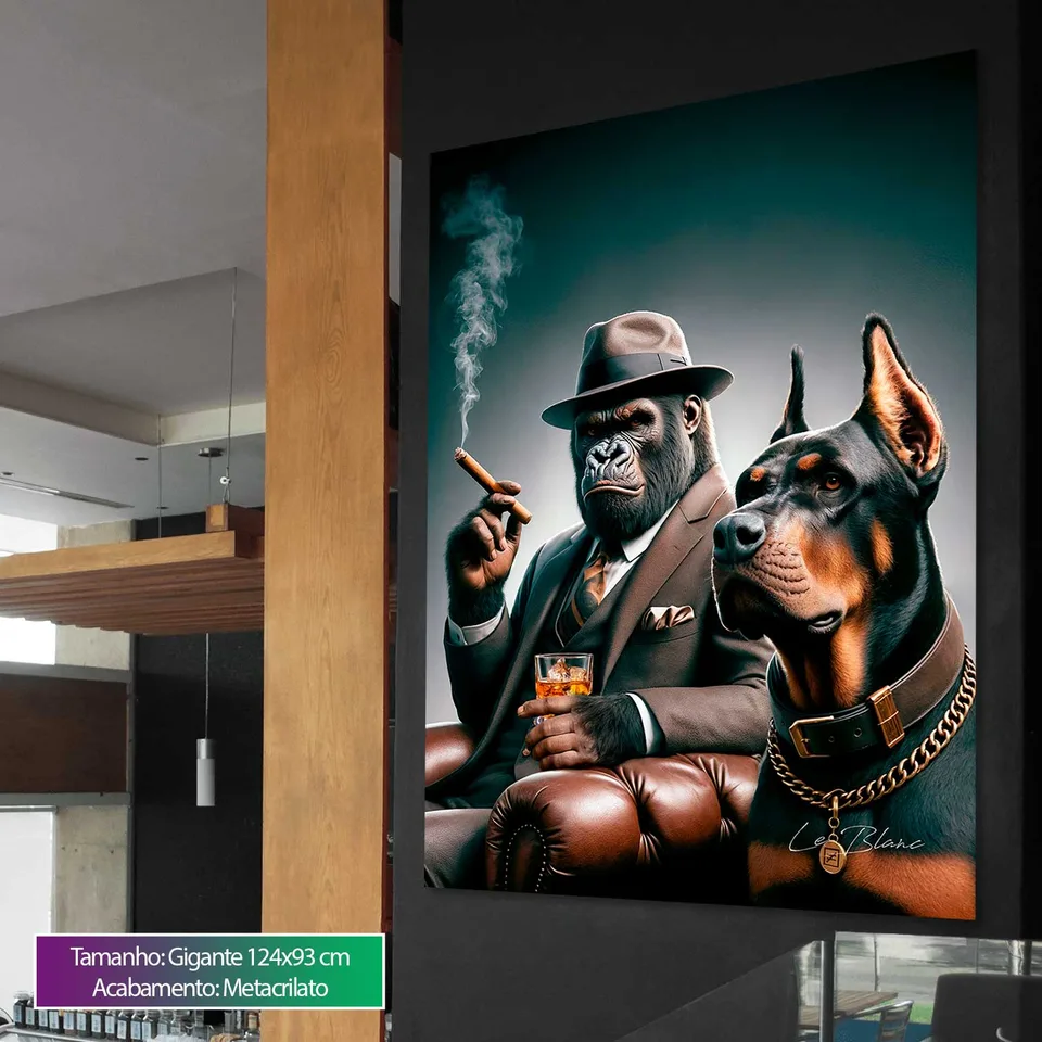 Quadro Gorila Gangster e Seu Cão, de Le Blanc — foto 7