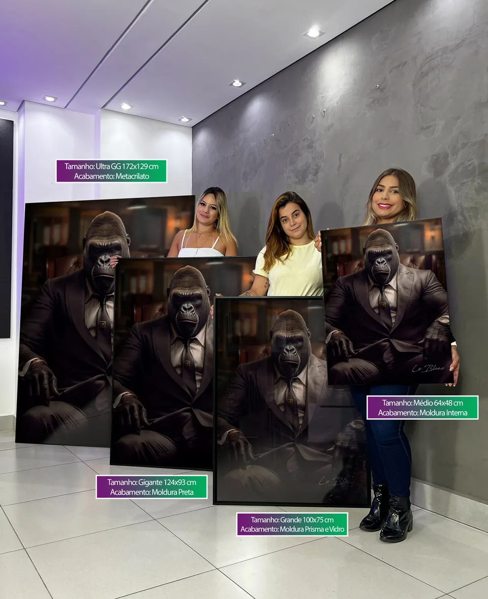 Quadro Gorila Patrão para escritório, de Le Blanc — foto 2