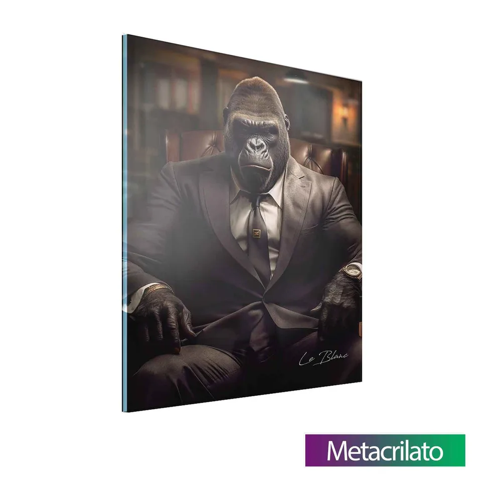 Quadro Gorila Patrão com acabamento em metacrilato
