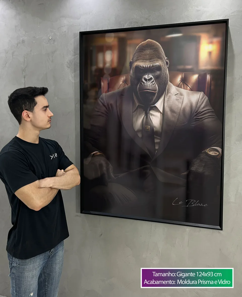 Quadro Gorila Patrão para escritório, de Le Blanc — foto 3