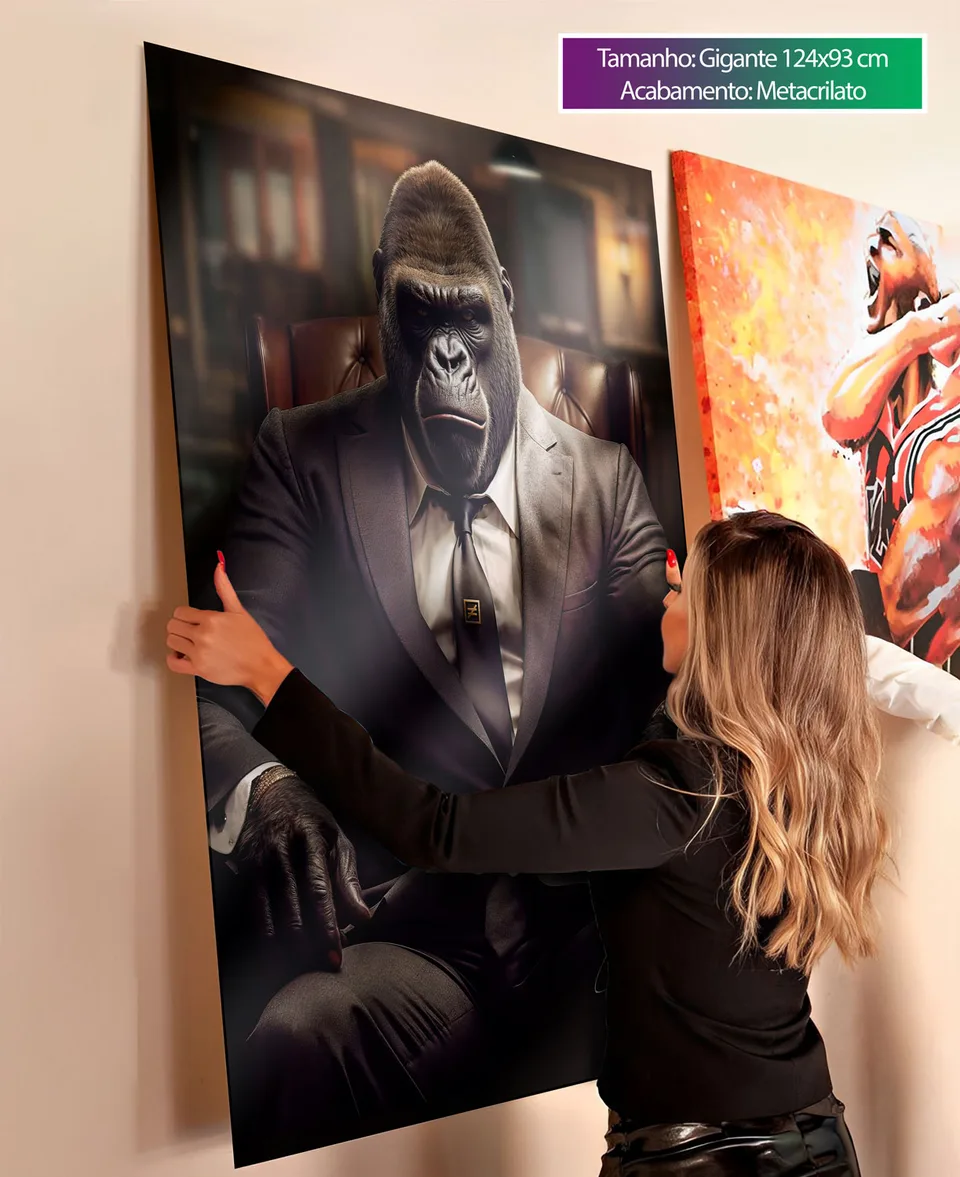 Quadro Gorila Patrão para escritório, de Le Blanc — foto 4