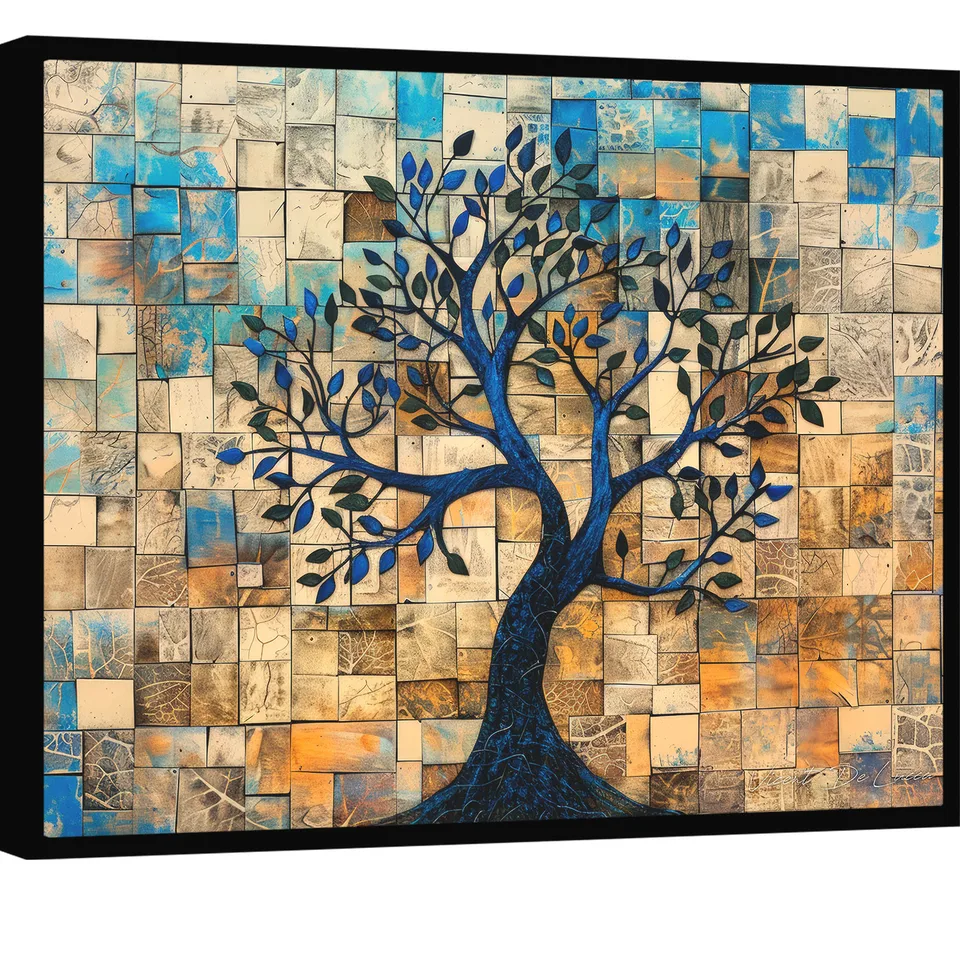 Quadro Índigo Amadeirado - Quadros para Consultório de Psicologia | QuadrosDecorativos.com