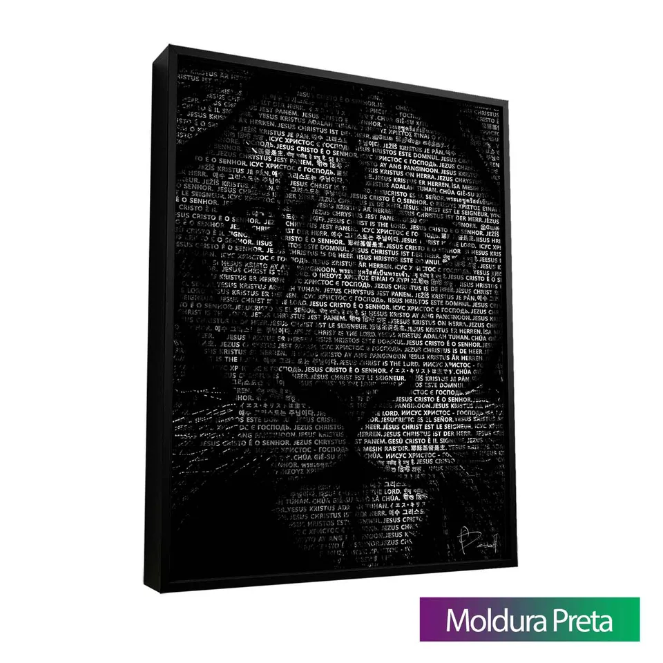 Quadro Jesus Cristo é o Senhor com moldura de filete preta