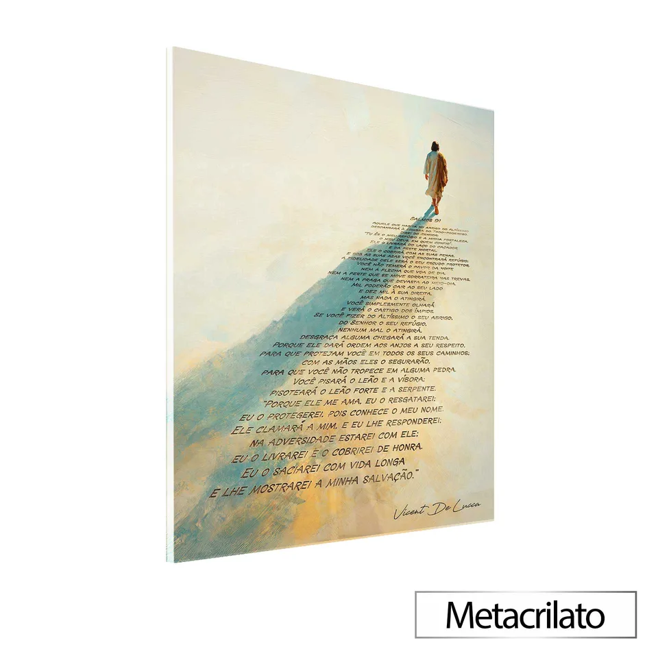 Quadro Jesus e o Caminho Sagrado com acabamento em metacrilato