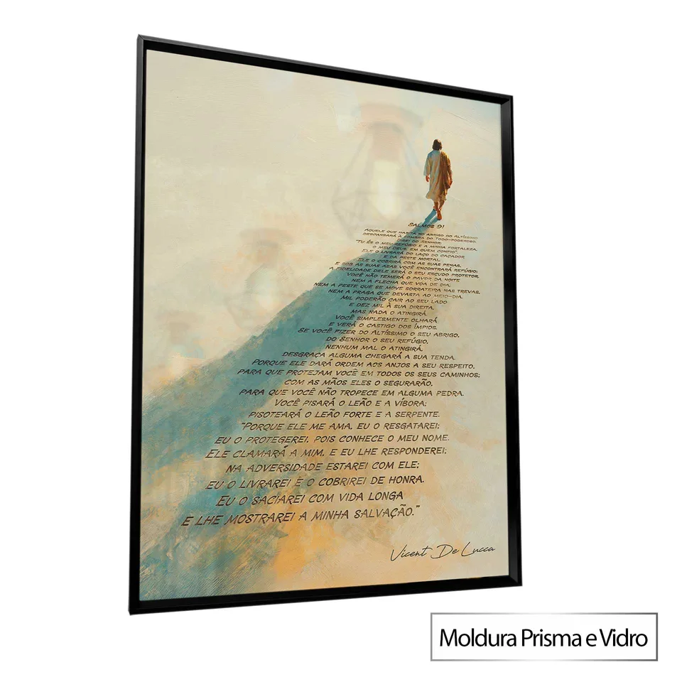 Quadro Jesus e o Caminho Sagrado com moldura Prisma e vidro