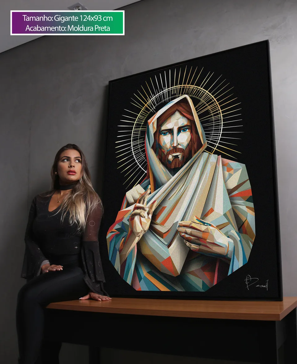 Quadro Jesus Geométrico, de Benoit — foto 3