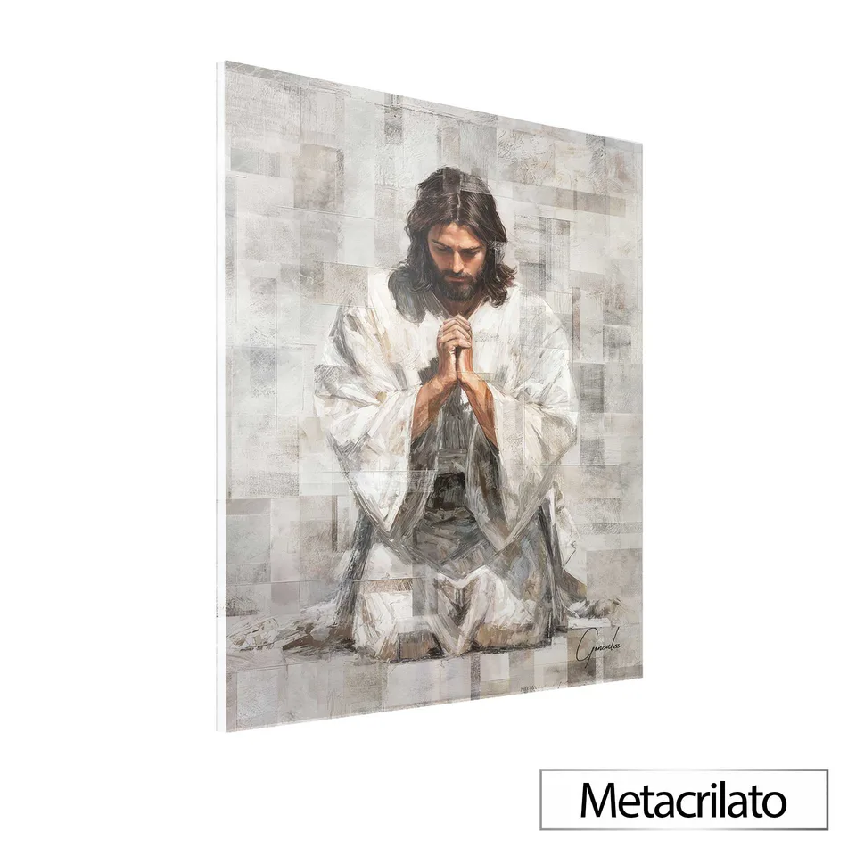 Quadro Jesus Grid Art Minimalista com acabamento em metacrilato