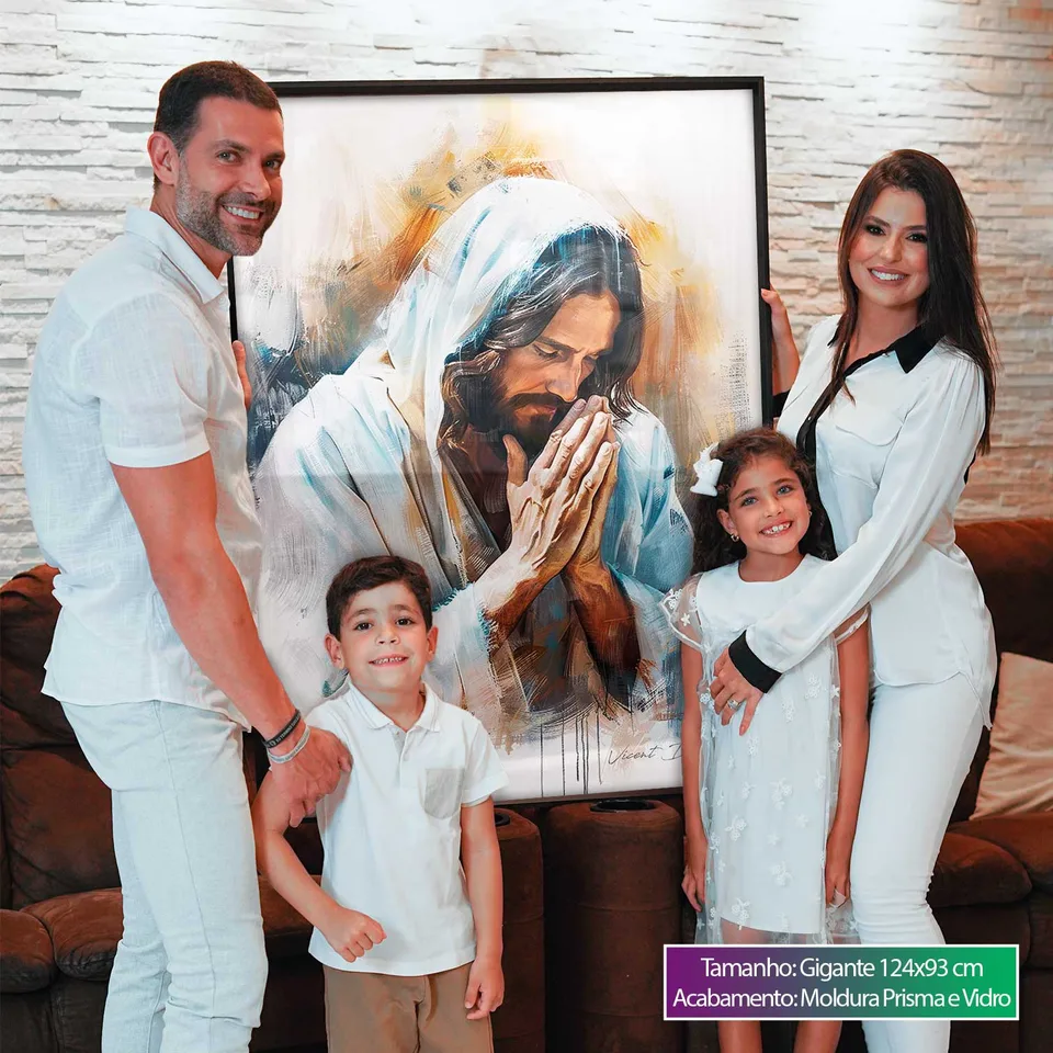 Quadro Jesus o Salvador Lux'Art, de Vicent de Lucca — foto 3