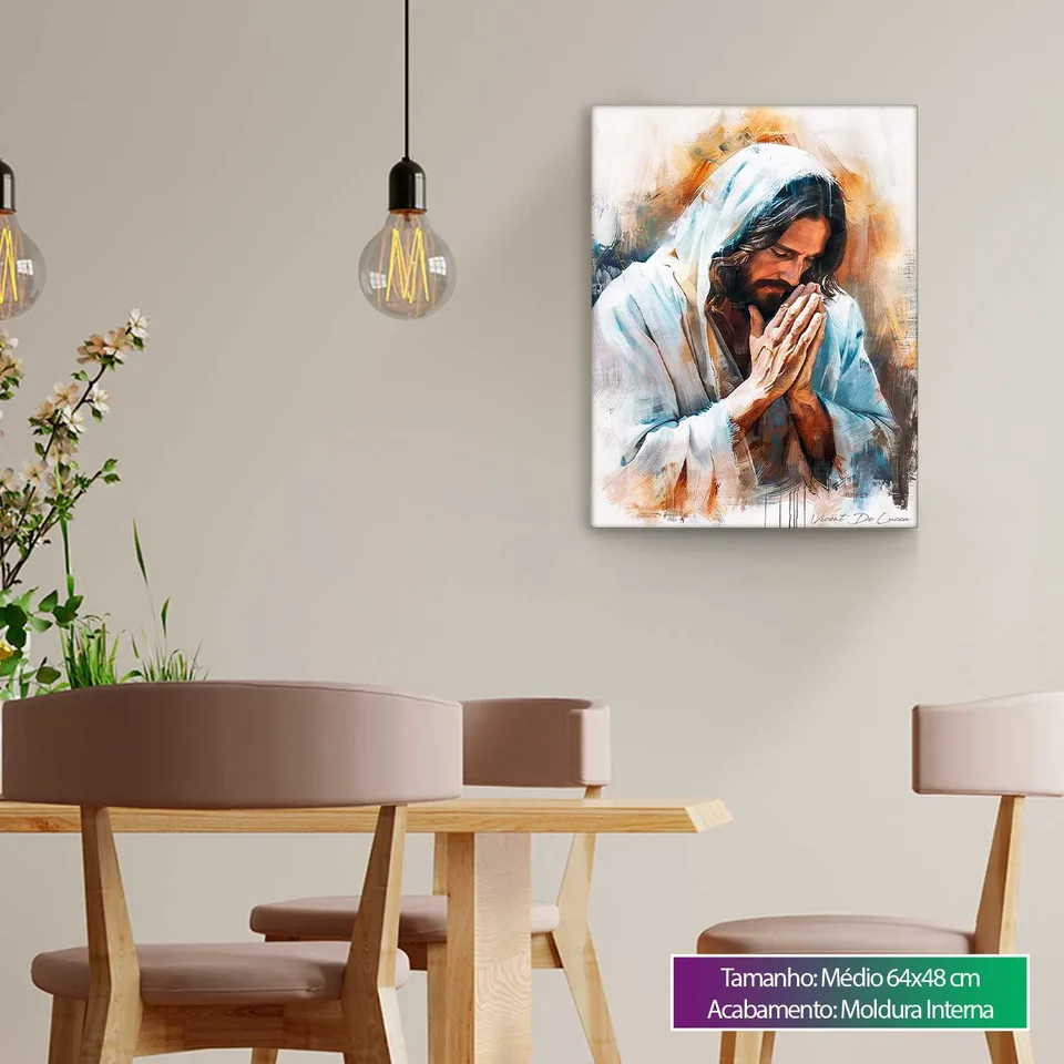 Quadro Jesus o Salvador Lux'Art, de Vicent de Lucca — foto 4