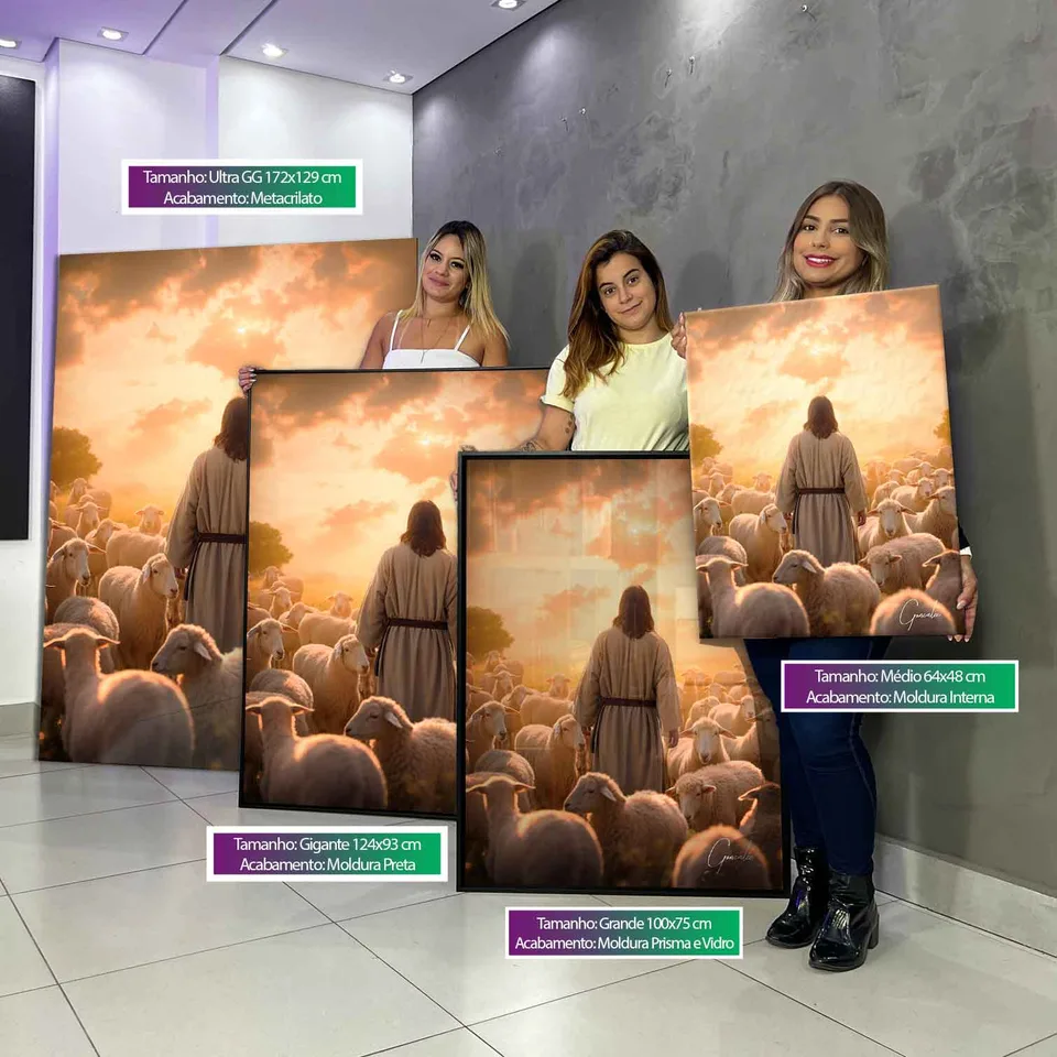 Quadro Jesus Pastor de Ovelhas, de Gonzalez — foto 2