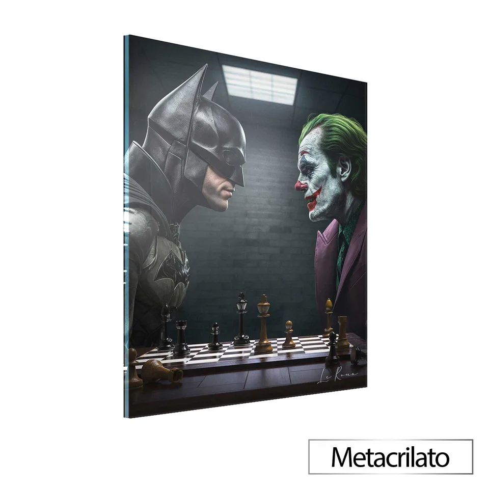 Quadro Jogada Final Batman e Coringa com acabamento em metacrilato
