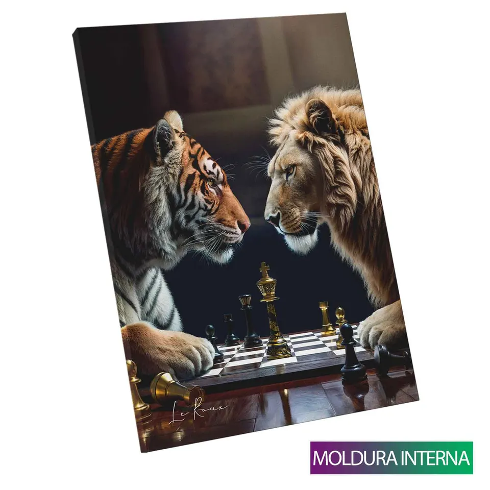 Quadro Jogo de Feras com moldura interna