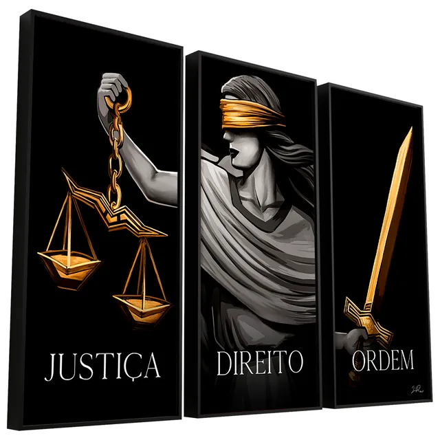 Quadro Justiça, Direito e Ordem 3 peças