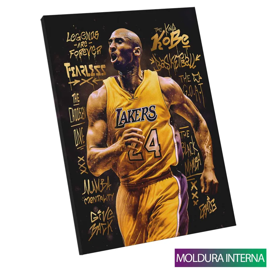 Quadro Kobe Bryant Grafite CRAIG com moldura interna