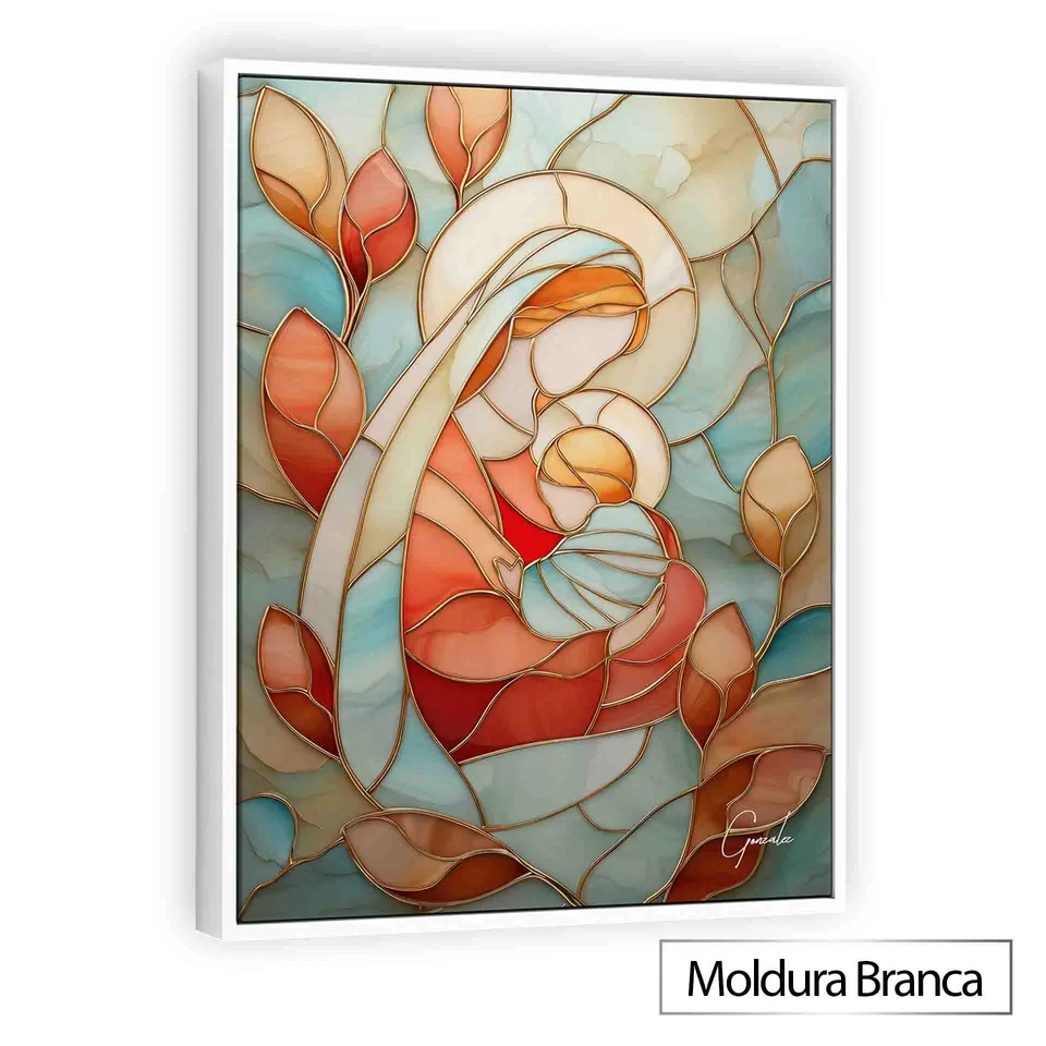 Quadro Laço Sagrado Vitrart com moldura de filete branca