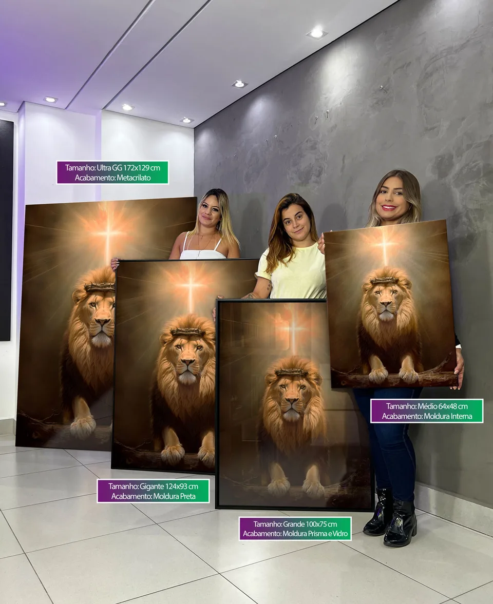 Quadro Leão de Judá e a Luz Divina, de Benoit — foto 2