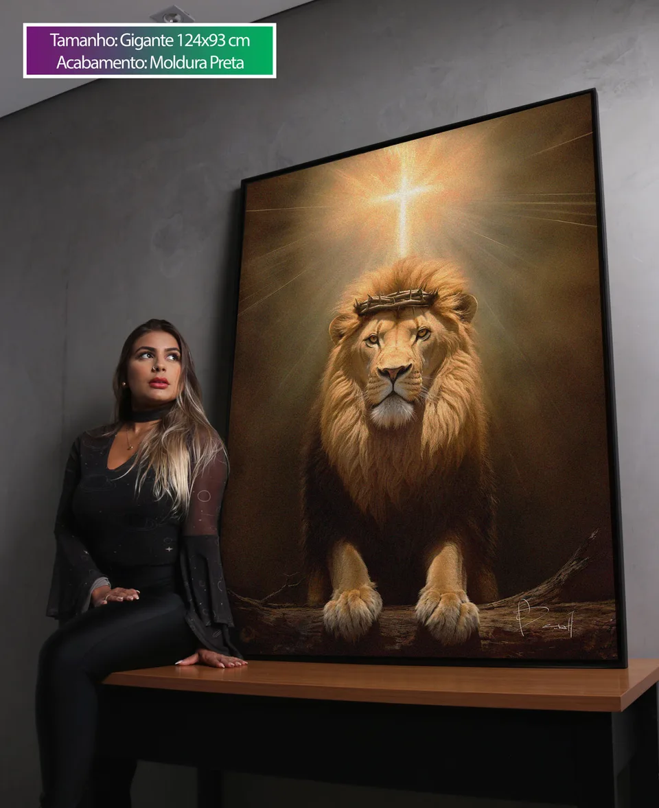 Quadro Leão de Judá e a Luz Divina, de Benoit — foto 3