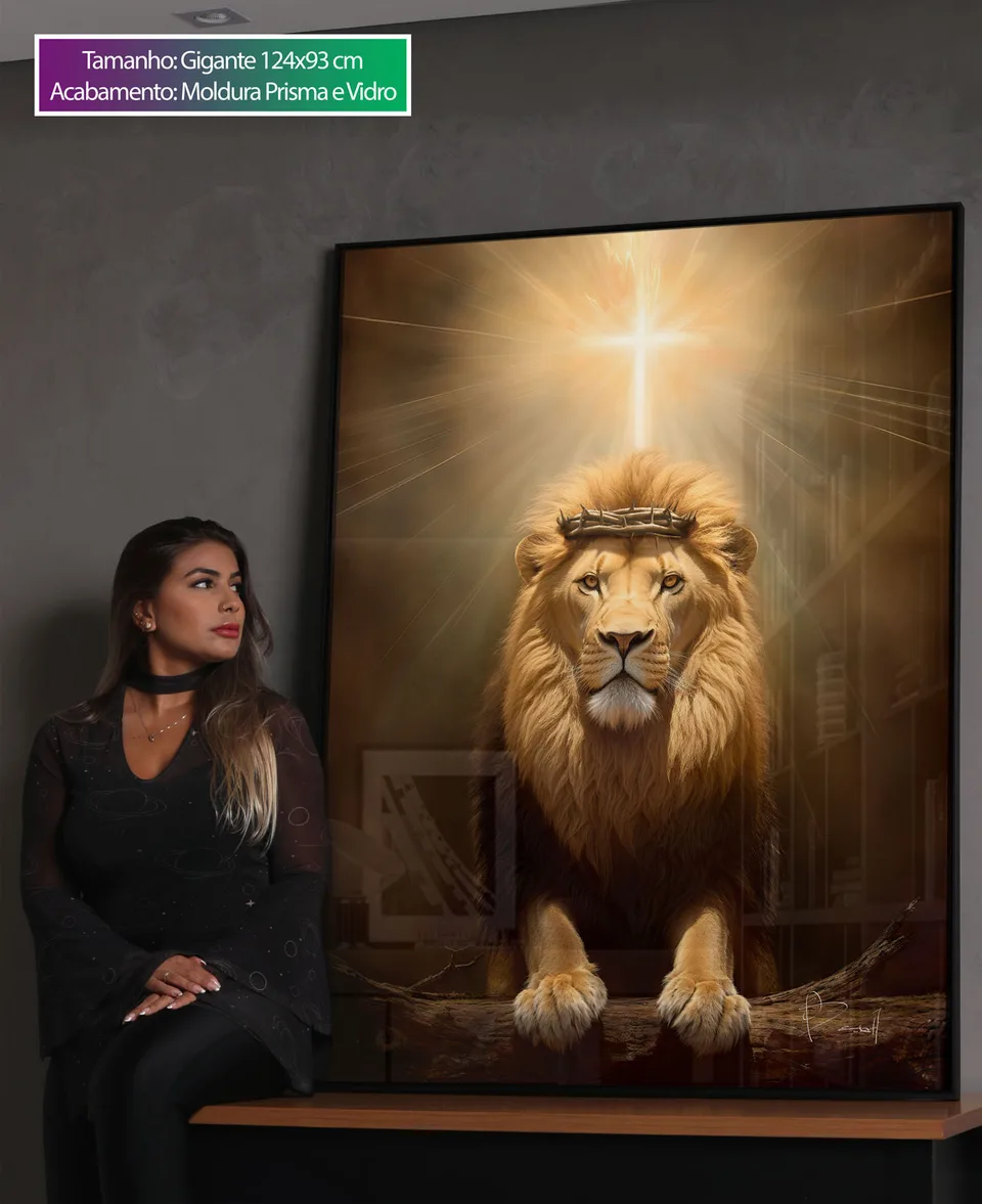 Quadro Leão de Judá e a Luz Divina, de Benoit — foto 4