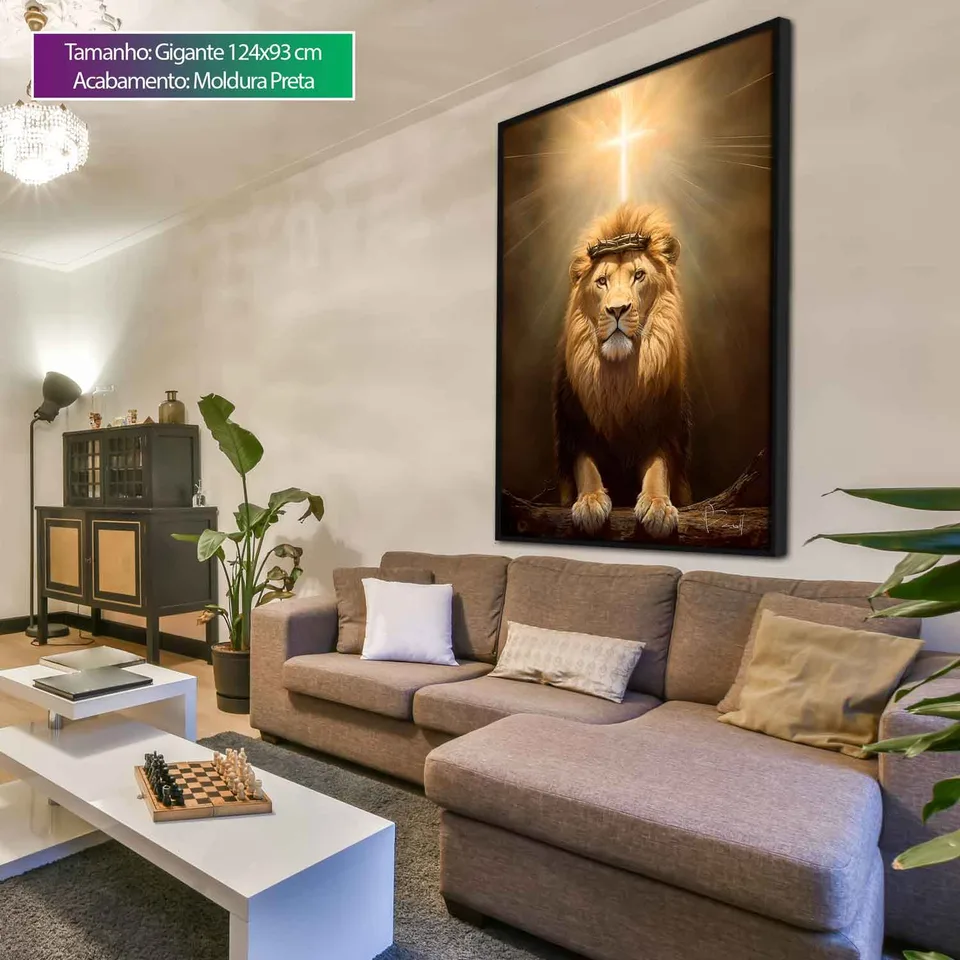 Quadro Leão de Judá e a Luz Divina, de Benoit — foto 5
