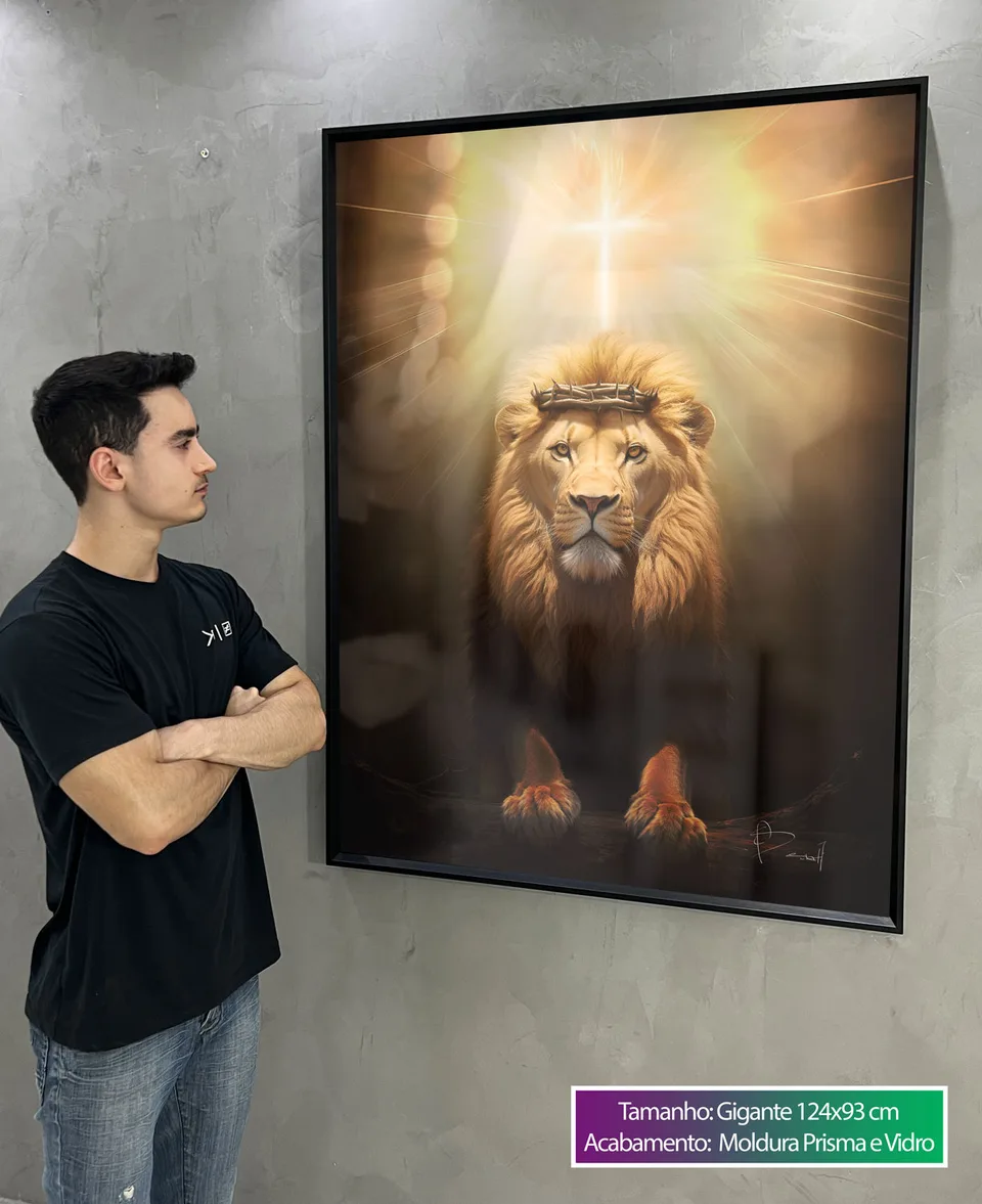 Quadro Leão de Judá e a Luz Divina, de Benoit — foto 7