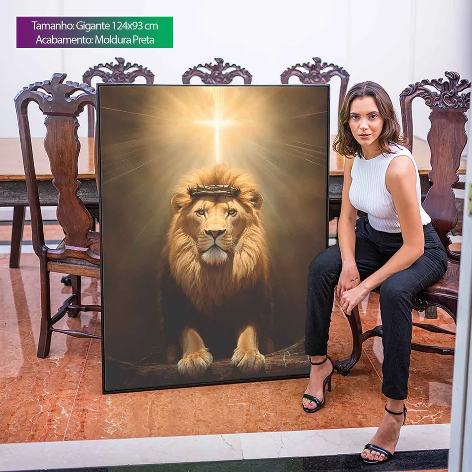 Quadro Leão de Judá e a Luz Divina, de Benoit — foto 9